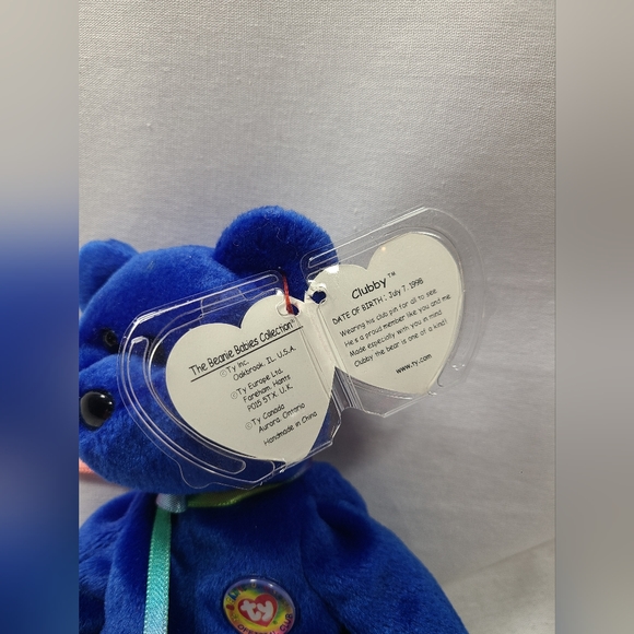 TY Teddy Bear Beanie Baby - Clubby 1998 - Special Members Only Blue Bear  NWT - Picture 3 of 4